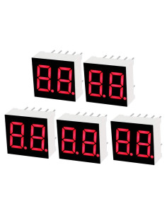Tubo LED Digital 7 Segmentos uxcell 2 Dígitos Rojo 5pcs