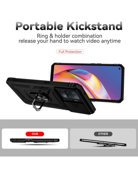 Funda Oppo A94 4G/Reno5 Lite/F19 Pro con soporte 360 Negro Funda Oppo A94 4G/Reno5 Lite/F19 Pro con soporte 360 Negro