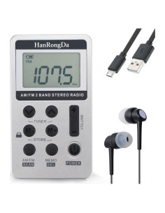 Receptor de Radio Portátil AM/FM HanRongDa HRD-103 Estéreo