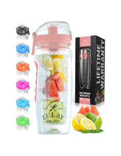 Botella de Agua Infusora Zulay 0.95L Rosa Aislada