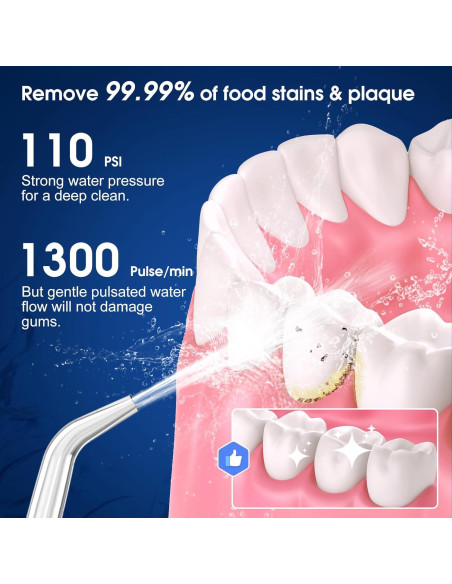Irrigador Dental Portátil H2ofloss HF-6 5 Modos IPX7 300ml Irrigador Dental Portátil H2ofloss HF-6 5 Modos IPX7 300ml