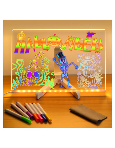 Tablero de Notas LED Qiloos 30x20 cm Acrílico Multicolor