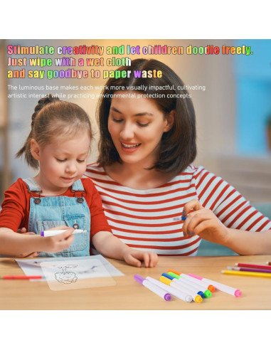 Tablero de Notas LED Qiloos 30x20 cm Acrílico Multicolor