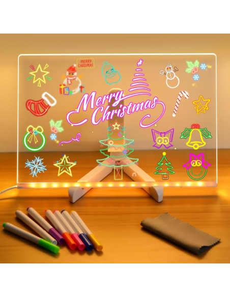 Tablero de Notas LED Qiloos 30x20 cm Acrílico Multicolor