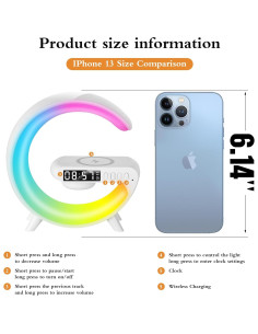 Despertador Inteligente AIYUAN con Luz LED y Altavoz Bluetooth 2