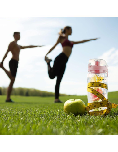 Botella de Agua Infusora Zulay 0.95L Rosa Aislada