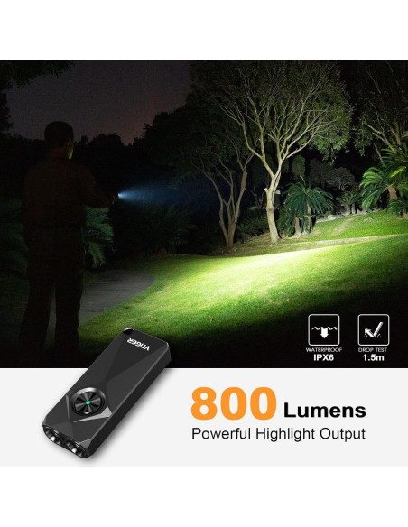 Linterna LED VTIGER K1 800 Lúmenes Recargable Compacta