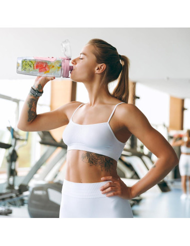 Botella de Agua Infusora Zulay 0.95L Rosa Aislada