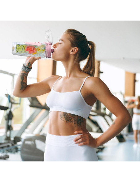 Botella de Agua Infusora Zulay 0.95L Rosa Aislada