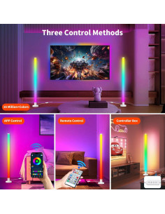 Lámpara de Pie Esquina RGB Heanolier AU-P70, 16 Millones de Colores 2