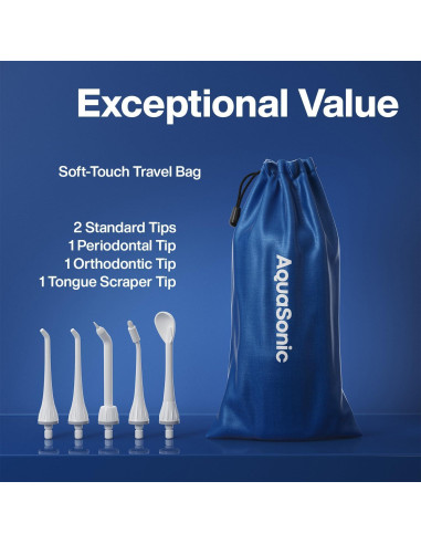 Irrigador de Agua AquaSonic ASFLOSBLU Recargable Inalámbrico