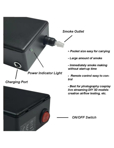 Mini Máquina de Niebla WHATAVAL con Control Remoto 10ml