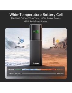 Power Bank G-POWER GT19, 12000mAh, Carga Rápida 140W, 3 Puertos 2