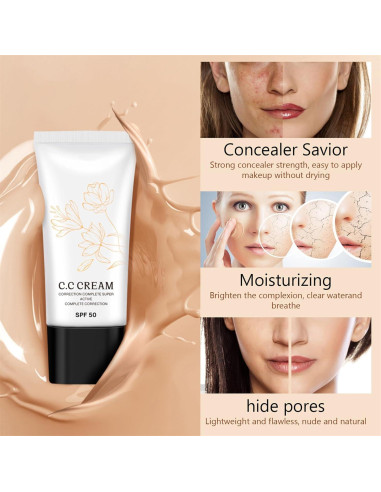 Crema CC Coreana SPF 50 para Piel Madura - Hidratante 2 Unidades
