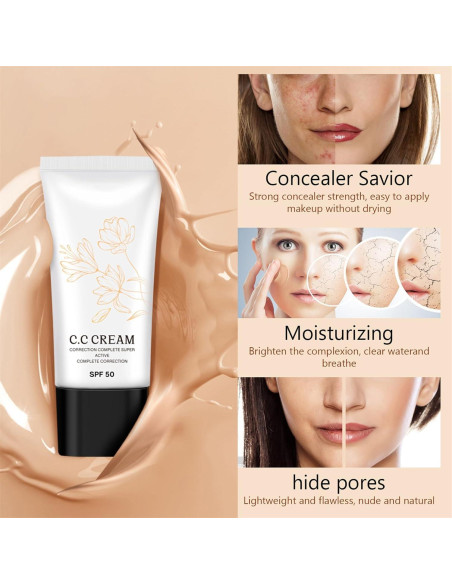 Crema CC Coreana SPF 50 para Piel Madura - Hidratante 2 Unidades