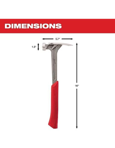 Martillo de Enmarcar Milwaukee 17oz (0.48 kg) Acero Ergonómico