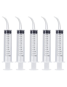 Jeringas Dentales HiMo 12ml Paquete de 5 con Punta Curvada