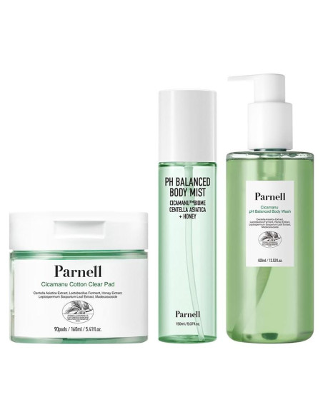 Set Cuidado de Piel Cicamanu: Gel de Ducha, Bruma y Almohadilla