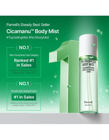 Mist Corporal Parnell 150ml - Centella Asiática y Ácido Hialurónico
