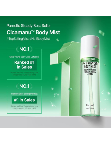 Mist Corporal Parnell 150ml - Centella Asiática y Ácido Hialurónico
