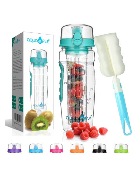 Botella de Agua Infusora AquaFrut 0.95L Libre de BPA Verde Botella de Agua Infusora AquaFrut 0.95L Libre de BPA Verde