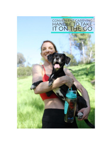 Botella de Agua Infusora AquaFrut 0.95L Libre de BPA Verde