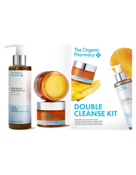 Kit de Doble Limpieza The Organic Pharmacy - Mantequilla de Zanahoria 50 ml y Gel Rosa 200 ml Kit de Doble Limpieza The Organic Pharmacy - Mantequilla de Zanahoria 50 ml y Gel Rosa 200 ml