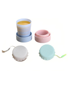 Taza de Viaje Plegable FANBODTA 130ml 4-Pack a Prueba de Fugas