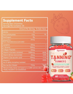 Gomitas Bronceadoras Veganas Agumoon - 60 Unidades con Colágeno 2