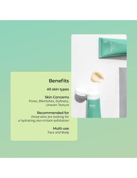 Gel Exfoliante YADAH de Té Verde 100 ml - pH 5.5, Vegano Gel Exfoliante YADAH de Té Verde 100 ml - pH 5.5, Vegano