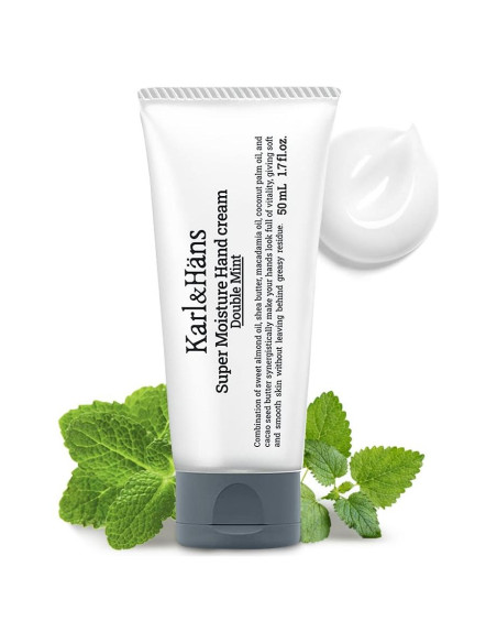 Crema de Manos Vegana Karl&Hans 50ml - Hidratante Doble Menta