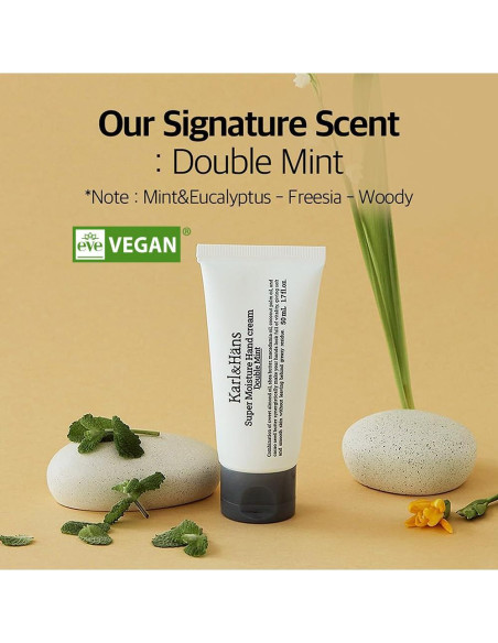Crema de Manos Vegana Karl&Hans 50ml - Hidratante Doble Menta