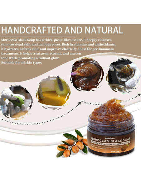 Jabón Negro Marroquí Forvirness con Aceite de Argán 150g