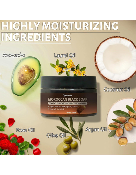 Jabón Negro Marroquí Forvirness con Aceite de Argán 150g