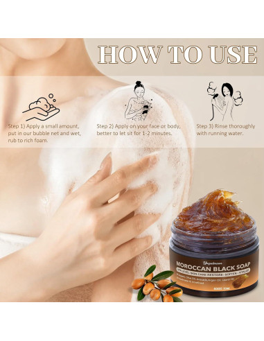 Jabón Negro Marroquí Forvirness con Aceite de Argán 150g