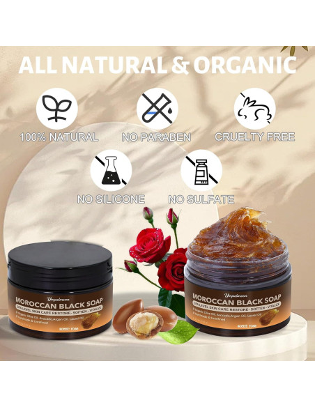 Jabón Negro Marroquí Forvirness con Aceite de Argán 150g