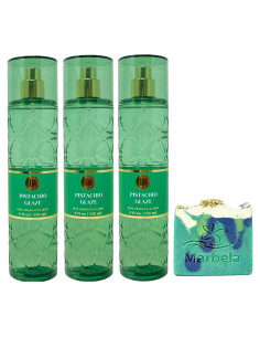 Set de Fragancia Glaseado de Pistacho y Jabón Aloe Vera 3 Piezas
