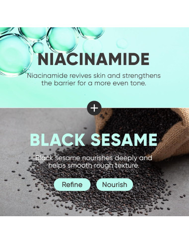 Barra Facial de Niacinamida MARSMADE con Sésamo Negro 95g