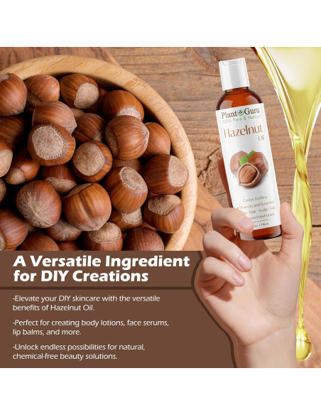 Aceite de Avellana 473 ml Prensado en Frío 100% Puro Natural