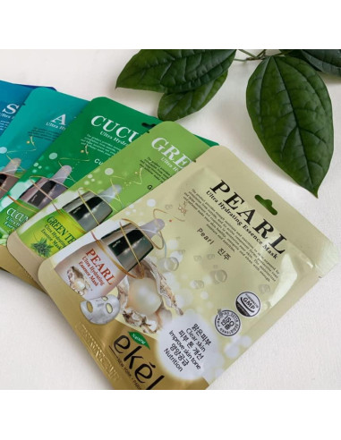 Paquete de 22 Máscaras Faciales Hidratantes EkeL Coreanas