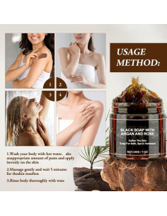 Jabón Negro Marroquí Beldi con Aceite de Argán y Rosa - 2 Unidades 2