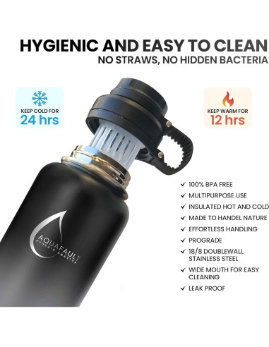 Botella Infusora Aquafault 1000ml Acero Inoxidable A Prueba de Fugas