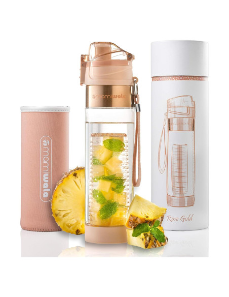 Botella Infusora de Frutas Mami Wata 680ml Tritan Oro Rosa Botella Infusora de Frutas Mami Wata 680ml Tritan Oro Rosa