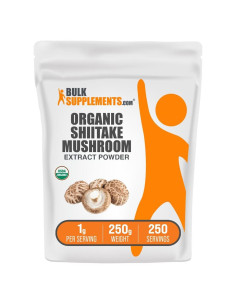 Extracto de Champiñón Shiitake Orgánico en Polvo BulkSupplements 250g