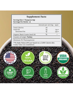 Aceite de Semilla Negra Orgánico C Care 236.6 ml Prensado en Frío 2