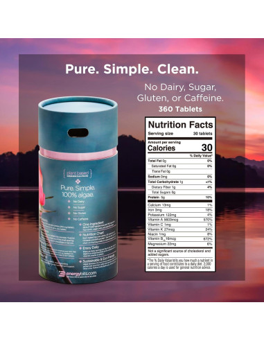 BEAUTYbits Espirulina Orgánica - Lata 360 Tabletas Veganas