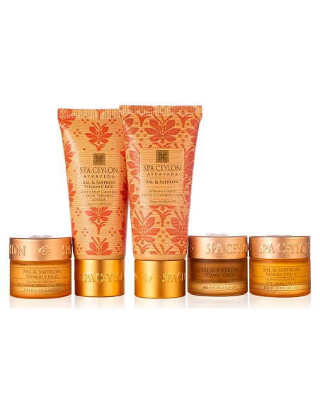 Set de Cuidado Facial Spa Ceylon con Sal y Azafrán 250g