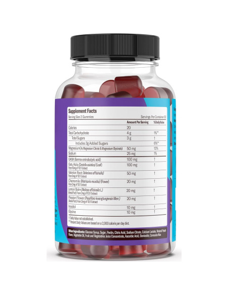 Gomitas Dream Derm Paya Health con GABA y Bálsamo de Limón, 60 unidades