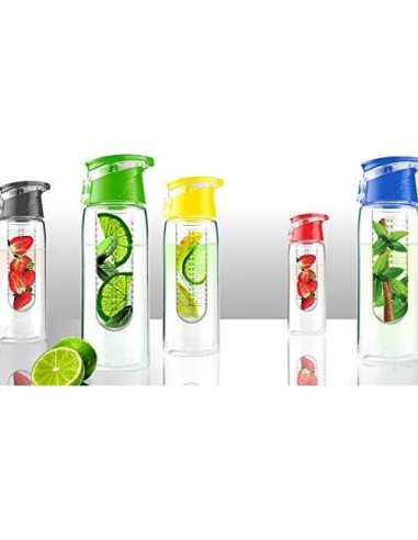 Botella Infusora de Agua Asobu Sabor a Fruta 590 ml Azul