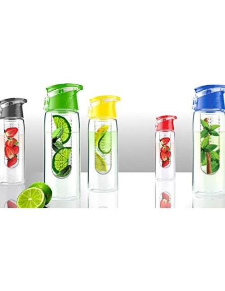 Botella Infusora de Agua Asobu Sabor a Fruta 590 ml Azul